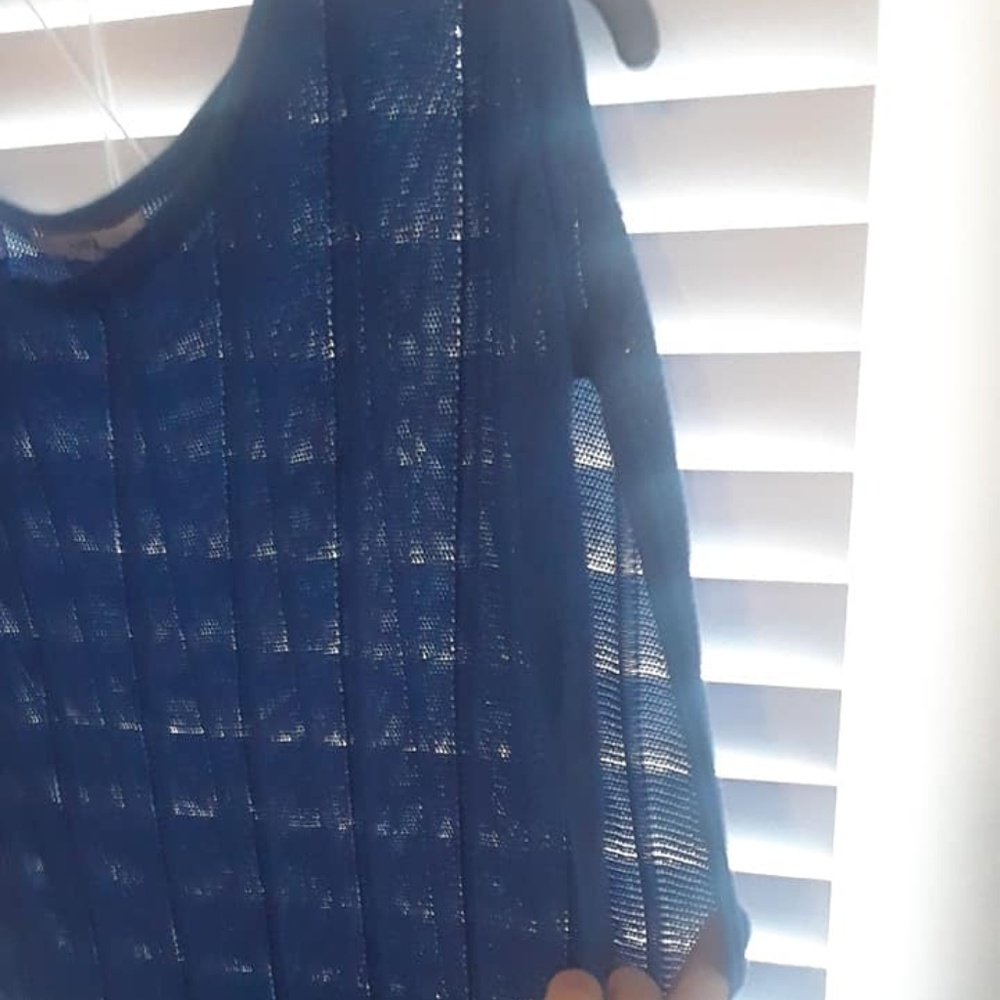 One 7 Six Bright Blue Knitted Short Sleeve Top